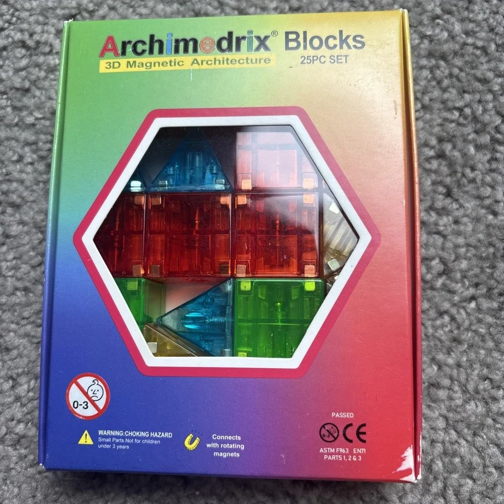 Archimedrix Magnetic Tiles Toys - STEM Learning Building Blocks, Multicolored